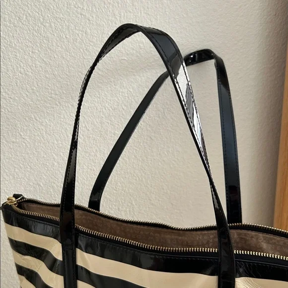 Kate Spade black and Cream Striped large Tote - Picture 14 of 16